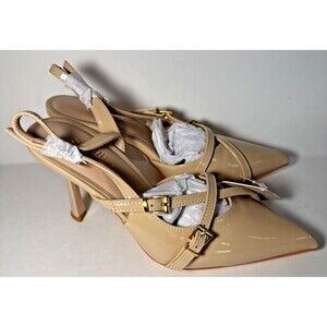 Susanny - Closed Toe High Heels Slingback Strap - Nude - W6 - NEW